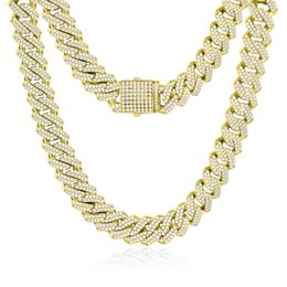 Moissanite diamant sur Test foret stylo Miami Bracelet collier hommes chaîne à maillons cubains argent plaqué or 1 pièces 925