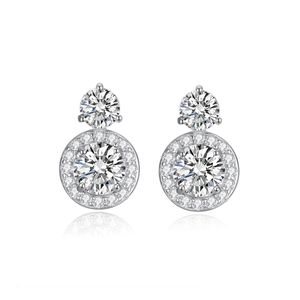 Boucles d'oreilles de pote de diamant Moisanite S925 Silver Aaa Zircon Marques d'oreilles de luxe européennes et américaines Nouvelles femmes chaudes et boucles d'oreilles haut de gamme bijoux Gift Spc