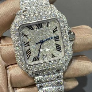 Moisanite Diamond Watch Skeleton Pass Tester Tester Luxury Sliver Watch Fabricant