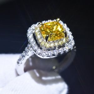 Anillos de boda de compromiso Moissanite, anillo cuadrado de diamante de Zirconia ovalada con gota de agua para mujer, joyería fina de moda