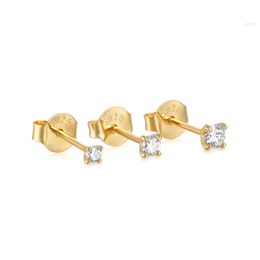 Moissanite Gold Party Shape Style Hoge kwaliteit PLATED Round Round Round Round 18K Pure Paren Ear Piercing Sets Marquise Stud -oorbellen