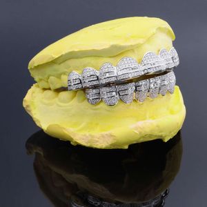 Moissanite Grillz personnalisé Hip Hop plaqué or dents invisibles avec princesse coupe Sier VVS Mossanite bijoux