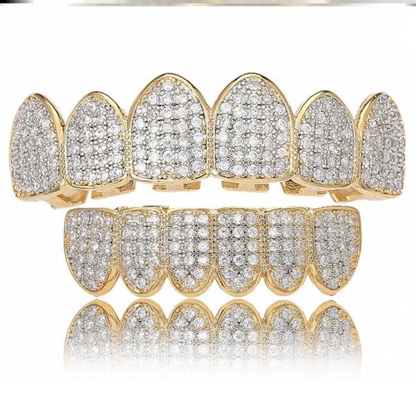 Moissanite Grillz Parrillas dentales Personalización exclusiva Dientes de moissanita Grillz Iced Out Hop 925 Sier Tirantes decorativos Diamante real