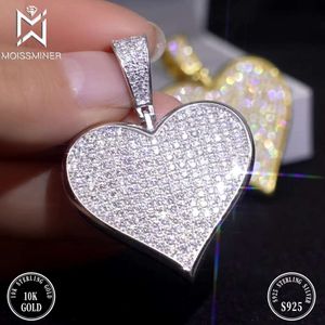 Moissanite Hearts hanglagige ketting voor mannen s sier real diamant out kettingen vrouwen sieraden pass tester met gra