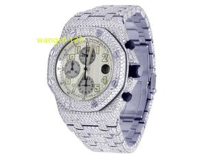 Moissanite – montre à Quartz pour hommes, en diamant glacé, en acier inoxydable, style Hip Hop, de luxe