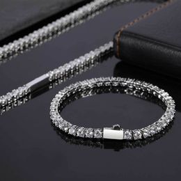 moissanite glacé chaînes or sier VVS bijoux diamant cluster chaîne de tennis collier pour hommes femmes collier longueurs 3 4 5mm chaîne à maillons cubains