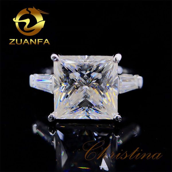 Joyería Moissanite, gran oferta de diseños, anillo de diamante Moissanite de corte princesa para mujer, regalo de aniversario
