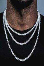 Moissanit Schmuck Männer Frauen 3mm 4mm 5mm Halskette Diamant Vvs 925 Sterling Silber Tennis Ketten4427088