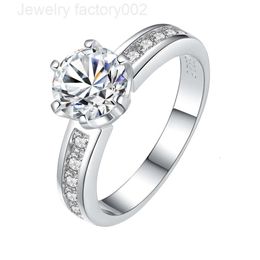 Joyería Moissanite, oro blanco puro de 14k, 1 Ct, anillo de plata de ley auténtica S925, anillos de compromiso de diamantes del mercado para mujeres