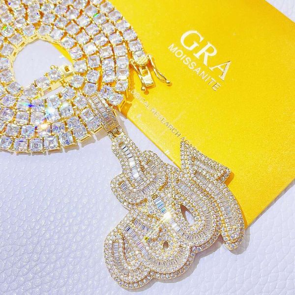 Bijoux Moissanite en argent Sterling, colliers Hip Hop à la mode, pendentif ancre en diamant VVS personnalisé