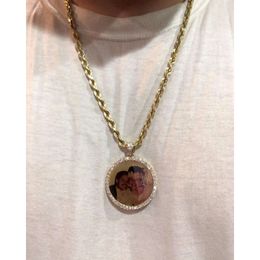 Pendentif mémoire Moissanite en argent Sterling et or jaune, pendentif photo personnalisé pour cadeau d'anniversaire