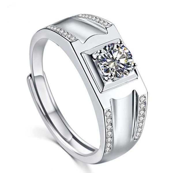 Bague pour homme Moissanite en argent 925 belle couleur de feu substitut de diamant alliances de luxe pour Couples bijoux de luxe