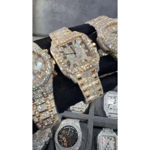 moissanite Moissanite Mosang stenen diamanten horloge maatwerk kan de tt van heren automatisch mechanisch uurwerk waterdicht horloge TOP 1K18T0LG0AWG passeren