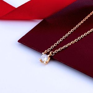 Moissanite hanger ketting designer kettingen klaver sieraden voor vrouwen 18K stijgen goud zilver hart Ketting mode-sieraden voor verjaardagsfeestje cadeau gratis verzending