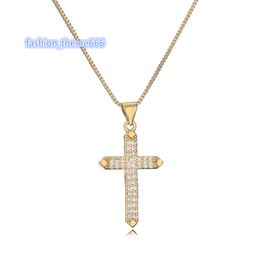 Pendentif Moissanite chevalier templier plaqué or croix VVS diamant colliers femme diamant glacé croix de jésus