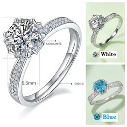 Moissan ringen voor vrouwen verlovingsring gouden ring verzilverd Valentijnsdag cadeau designer ring wit gouden roze blauw Moissanite liefde ring 5A kwaliteit M20A