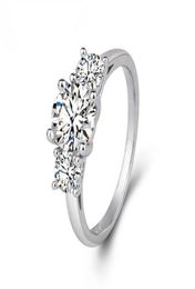 Moissanite s 60mm coupe rondeMoissanite diamant fiançailles mariage Double Halo bague argent cadeau pour les femmes 4278006