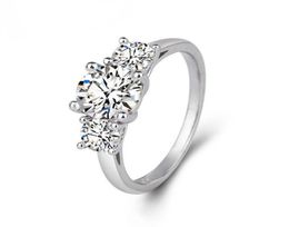 Moissanite S 60 mm ronde Cutmoissanite Diamond verloving Wedding Dubbele Halo Ring Silver Gift For Women5492409