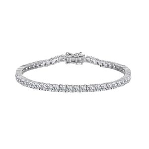 Moissanite joyería de moda 3MM4MM5MM pulsera de tenis para mujer plata esterlina 14k oro blanco pulsera de tenis apilada envío gratis