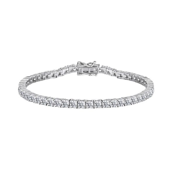 Bijoux de mode Moissanite 3MM4MM5MM Bracelet de tennis pour femme en argent sterling 14k or blanc Bracelet de tennis empilé Livraison gratuite