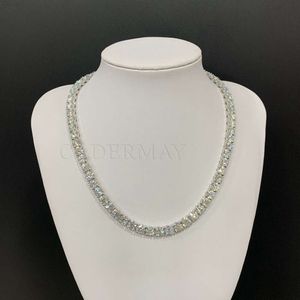 Chaîne de Tennis Moissanite glacée en argent Sterling 925, 6mm d Vvs, collier de Tennis, chaîne Moissanite pour bijoux Hip-hop