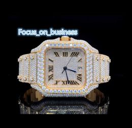 MOISSANITE Reloj Full Iceed Out Moissanite Diamond Men Watch Automatic Movement Watch