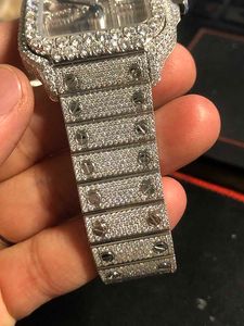 moissaniteLuxury Designer Custom Skeleton Silver Moissanite Diamond Watch Pass Getest Quartz uurwerk Top Heren Full Frozen Sapphire2023