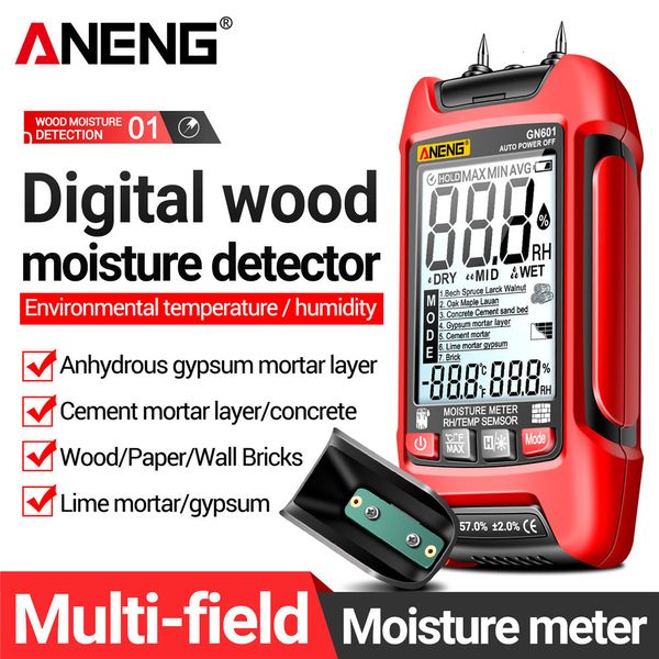 Medidores de humedad Aneng Gn601 0 ~ 99.9% Higrómetro de madera 20.5% RH Mantelada de madera Medidor Medidor Multisceno Temperatura Humedad Probas de sonda 230731