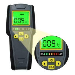 Vochtmeters Digitale pinloze niet-invasieve inductieve vochtmeter Driekleurige staafdiagramindicator Timmerhout Houtplaat Nat-droogtester Gipsplaten 230731