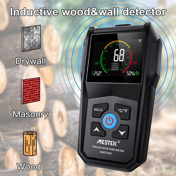 Medidores de humedad Medidor de humedad de madera inductivo para paneles de yeso de madera Detector de humedad de madera no destructivo Sensor de humedad digital Higrómetro 230804