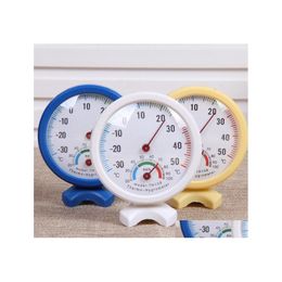 Vocht meters Ronde vorm Mini Wit Buiten Buiten Analoge Celsius Thermometer Hygrometertemperatuur Vochtigheid Meter Meten Dhuay