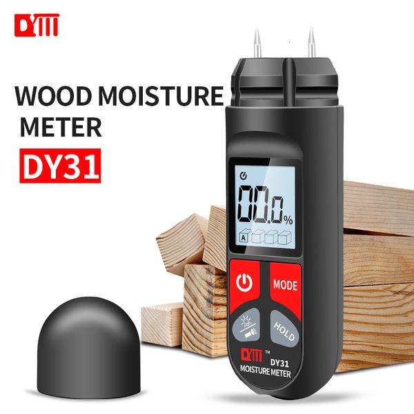 Humidimètres Humidimètre en bois DY31 Hygromètre numérique portable Rétro-éclairage HD avec lampe de poche Testeur d'humidité Détecteur d'humidité du bois 230823