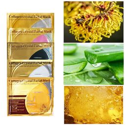 Hydraterende 24K Goud Collageen Crystal Big Face Mask Oogbehandeling Collageen Nourishing Facial Mask 5 kleuren