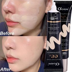 Moisturiserende concealer BB Cream Make -up Waterdichte langdurige oliebesturing Blitsende matte vloeibare Foundation Face Base Cosmetic 240428