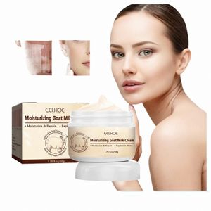 Crème hydratante au lait de chèvre Anti-rides vieillissement peau apaisante raffermissant en profondeur améliorer le séchage des pores dilatés crème blanchissante pour le visage 50g n2km #