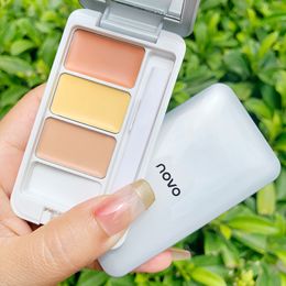 Paleta correctora hidratante de tres colores, alta cobertura, maquillaje Natural resistente al agua y al sudor de larga duración