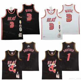 Moive 1 Another Basketball Jerseys Br Remix DJ Khaled Marble Dwyane Wade 3 Retro Breathable Sports Pure Cotton Pullover Team Color Zwart Wit Vintage Shirt -uniform