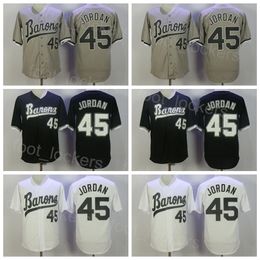 Moive 45 Birmingham Barons Película Jersey de béisbol Michael Button Down Pinstripe Negro Blanco Gris Cosido Retro College Cooperstown Cool Base Deporte Transpirable