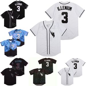 Moive Baseball 3 ILLENIUM Jersey LTD Nick Diamond bordado y cosido Negro Azul Blanco Color del equipo Cool Base Cooperstown Vintage College para fanáticos del deporte Hombres Venta