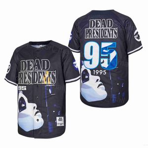 Moive Baseball 95 DEAD PRESIDENTS Maillots GUNS BLAZIN NASCAR Mans University Pure Cotton College Cooperstown Cool Base Vintage Black Team Retire All Stitching