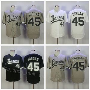 Moive Baseball Michael 45 Birmingham Barons Jersey Button Down Mens Black White Gray Stitched Retro College Cooperstown Cool Base Retire Sport Ademend