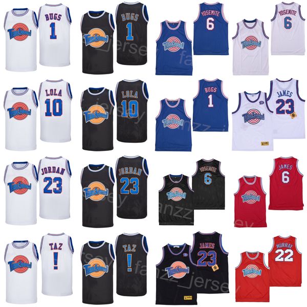 Moive Basketball 10 Lola Bunny Jersey Tune Squad Looney Tunes Space Jam 2 Daffy Duck 22 Bill Murray 1 Bugs Bunny LeBron James 6 Michael 23!Jullo vintage de Taz College