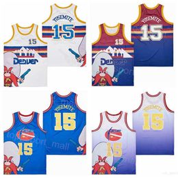 Moive Basketball 15 Yosemite Sam Maillots Mans College Retro Pur Coton Pour Les Fans De Sport Université Pull Respirant Équipe De Retraite Couleur Bleu Violet Chemise Blanche