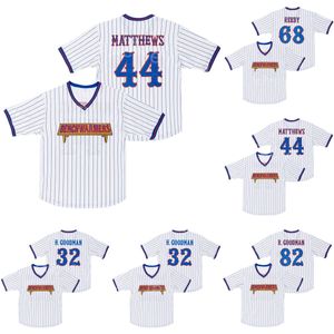 Moive Benchwarmers Baseball 32 Howie Goodman Jersey 44 Gus Matthews 68 Clark Reedy 82 Richie Goodman Pinstripe Blanc Pull tout cousu Cool Base College Team