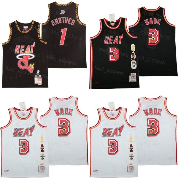 Moive BR Remix DJ Khaled Marble Jersey Baloncesto 1 Otro Dwyane Wade 3 Deportes retro transpirable Jersey de algodón puro Equipo Negro Blanco Camisa vintage Película alta