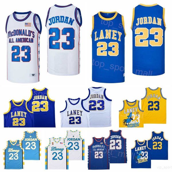 Moive High School 23 Michael Laney Jerseys Men Basketball All American Laneyhs Remix Équipe respirante blanche White Pure Coton pour les fans de sport