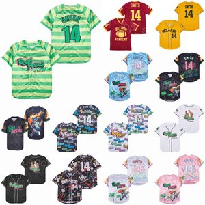 Moive OF The Fresh Prince Baseball Jersey Hommes 14 Will Smith JAZZY JEFF NOIR Blanc BEL-AIR Academy GRAFFITI ANNIVERSARY (TV Sitcom) Rouge Bleu Vert Rose Jaune Couture