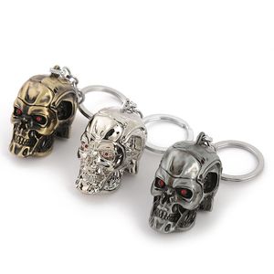 Moive Terminator porte-clés crâne forme mode personnalité en alliage de zinc porte-clés voiture pendentif porte-clés chaveiro hommes cadeau d'anniversaire