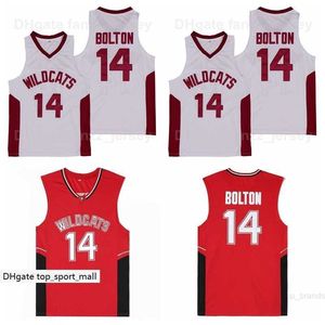 Moive Wildcats High School Basketball 14 Troy Bolton Jersey Hommes Pour Les Fans De Sport Respirant Équipe Couleur Rouge Blanc Loin Pur Coton HipHop Excellente Qualité En Vente