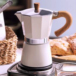 Maka Coffee Pot Stoveetop Espresso Maker Aluminium Cuban Coffee Percolateur Italien Coffee Father pour Cappuccino Latte 6 tasse / 10 oz